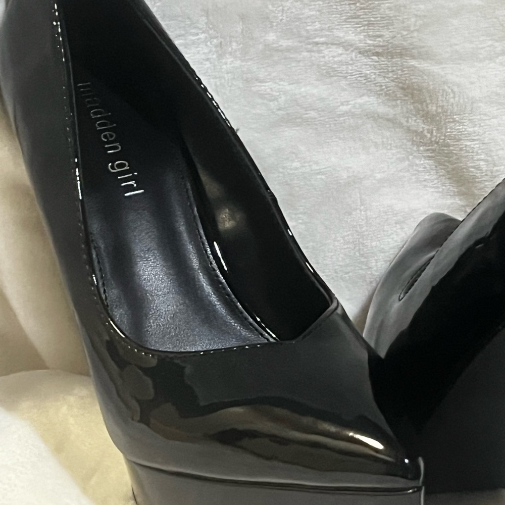 Madden Girl Black Patent Platform Pumps